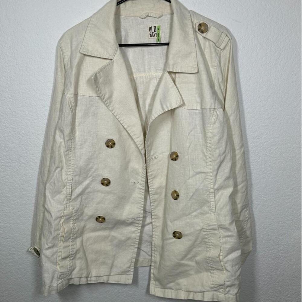 Oversized old navy cream linen jacket